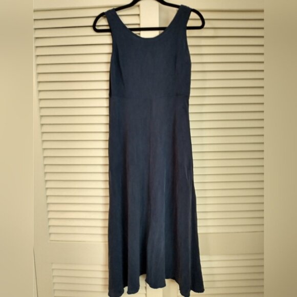 Rabbit Rabbit Rabbit Vintage Y2K Slip Shirt Maxi Dress, Navy Blue, Size S-M - Picture 2 of 9